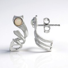 Boucles d'oreilles en argent et Opale Welo (TPC)