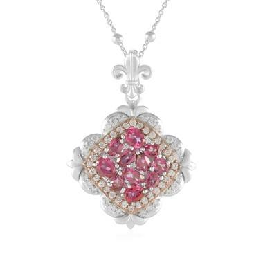 Pinkfarbener Topas-Silberhalskette (Dallas Prince Designs)