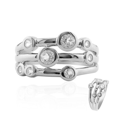 Anillo en plata con Topacio blanco