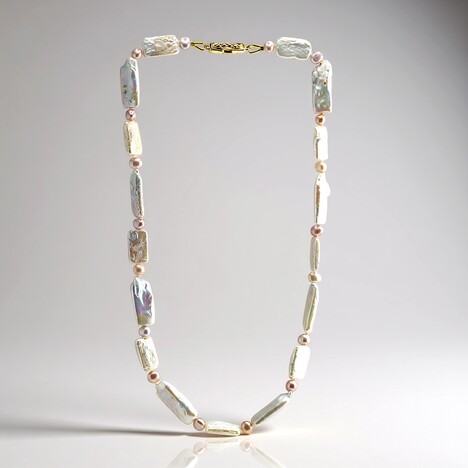 Collana in argento con Perla Keshi (TPC)