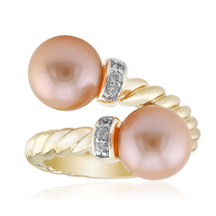 Anello in argento con Perla Ming color Pesca (TPC)