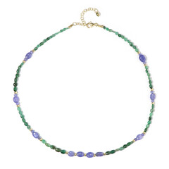 Zilveren halsketting met tanzanieten