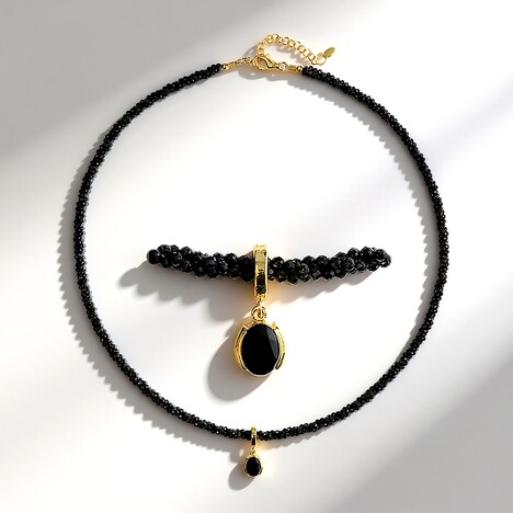 Collana in argento con Spinello Nero