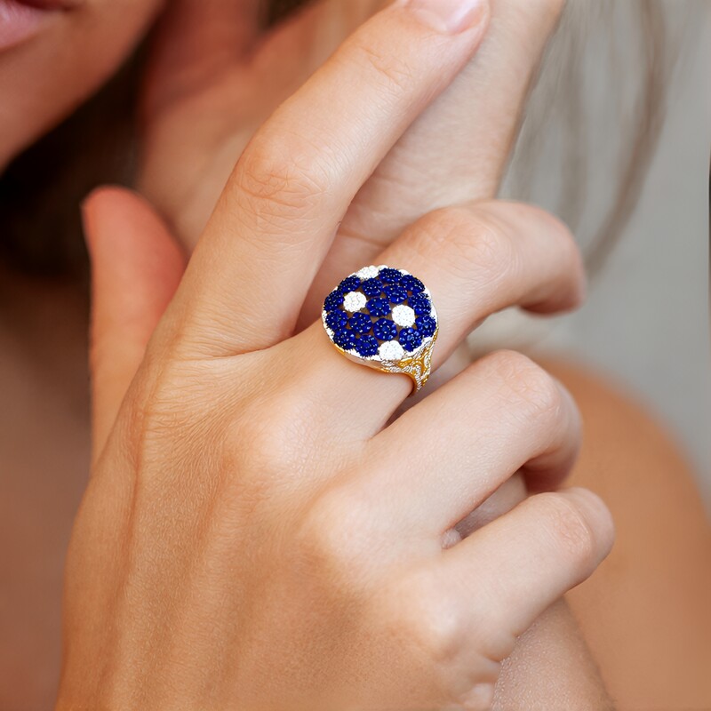 Cobaltblauer Spinell-Silberring (Gems en Vogue)