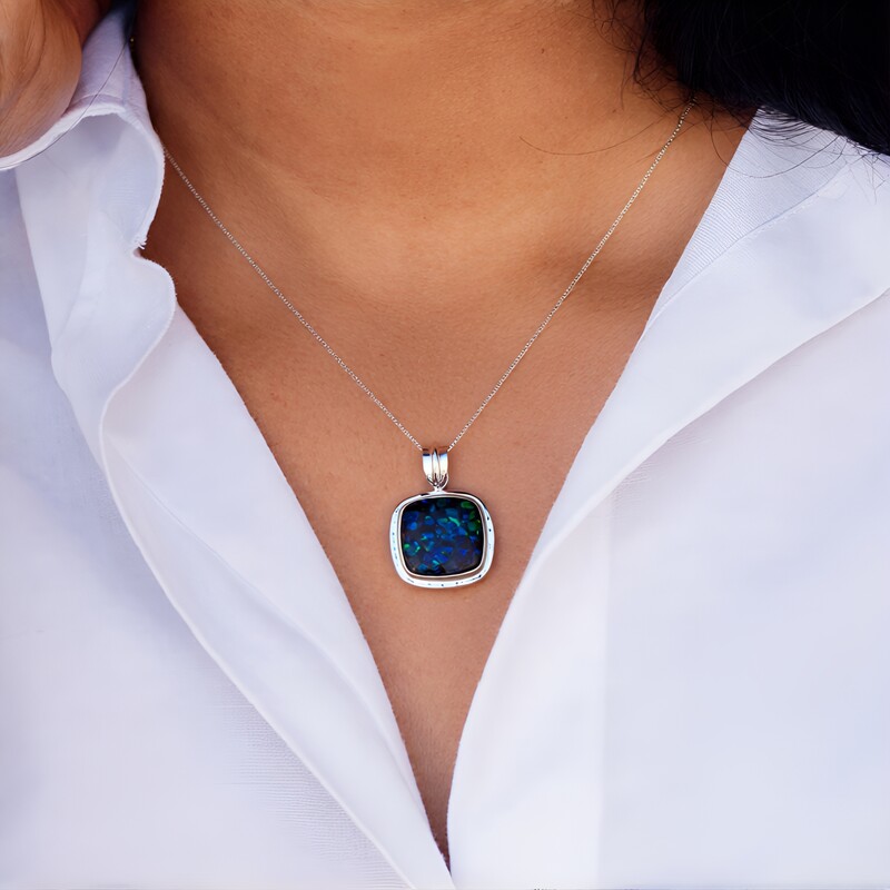 Ciondolo in argento con Ammolite (MONOSONO COLLECTION)