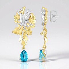 Orecchini in argento con Topazio Blu Paraiba