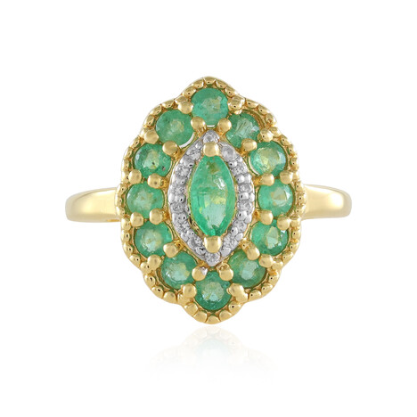 Zilveren ring met een Zambia-smaragd