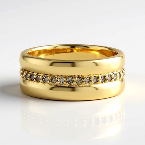 Bague en argent et Diamant chocolat I2