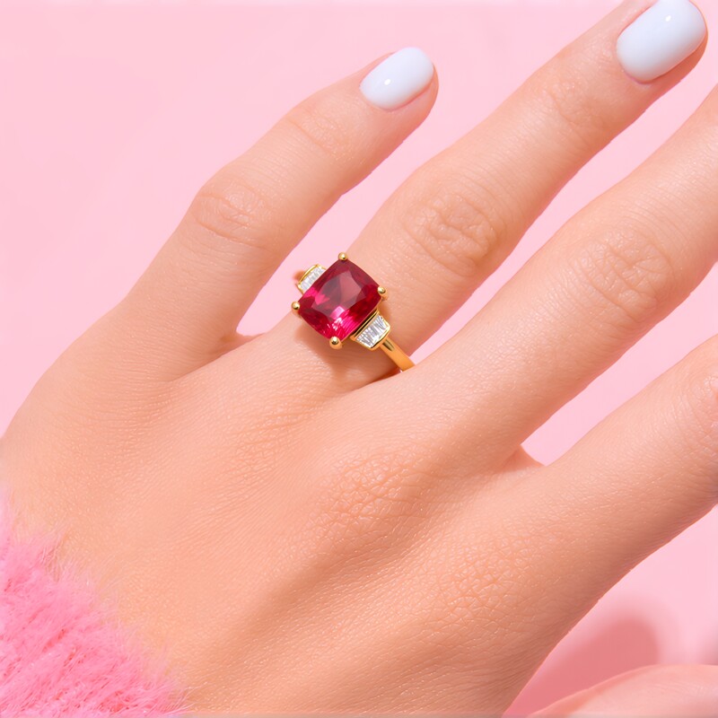 Roter Fluorit-Goldring (CIRARI)