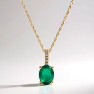 Collar en oro con Esmeralda de Zambia AAA