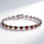 Bracelet en argent et Grenat du Mozambique