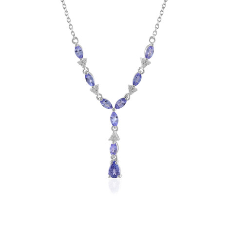 Tansanit-Silbercollier