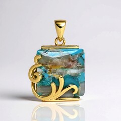 Ciondolo in argento con Mosaico turchese