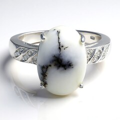 Anello in argento con Agata Dendritica