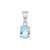 Colgante en plata con Topacio azul cielo