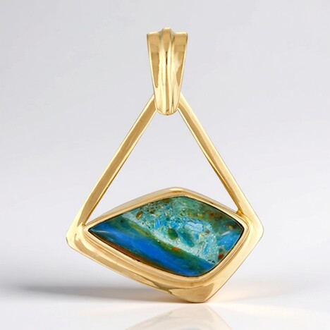 Ciondolo in argento con Opale di Atacama (Bali Barong)