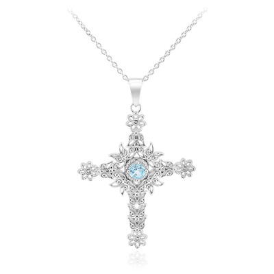 Collana in argento con Topazio Blu Cielo
