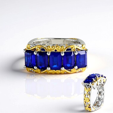 Cobalt Spinel Silver Ring (Gems en Vogue)