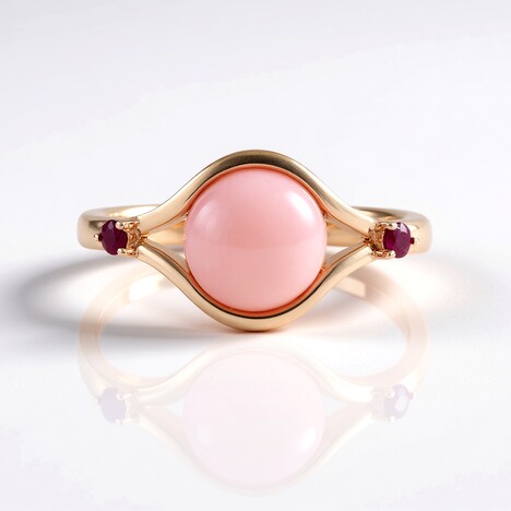 Anello in argento con Opale Rosa (KM by Juwelo)