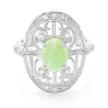 Zilveren ring met een keizerlijk chrysopraas
