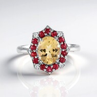 Bague en argent et Béryl jaune