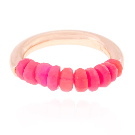 Zilveren ring met roze opalen