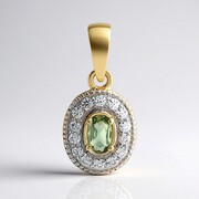 Pendentif en or et Tanzanite verte non chauffée