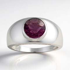 Anillo en plata con Fluorita rosa
