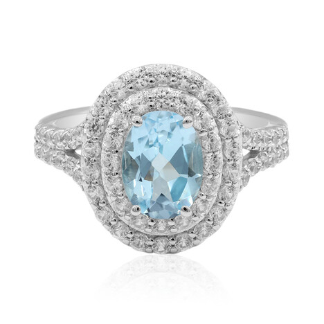 Himmelblauer Topas-Silberring