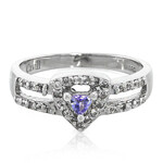 Zilveren ring met een Onverhitte Tanzaniet