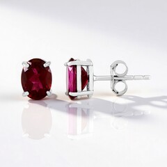 Orecchini in argento con Topazio Rosso