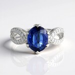 Anello in argento con Cianite del Nepal