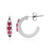 Pendientes en plata con Espinela rosa