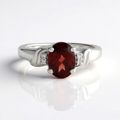 Anello in argento con Granato Mozambico