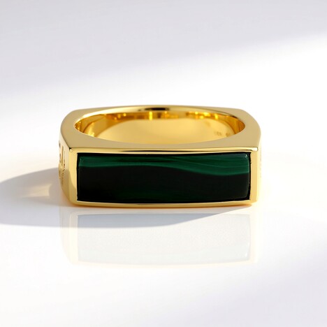 Bague en argent et Malachite (Ornaments by de Melo)