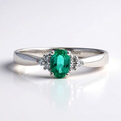 Anello in oro con Smeraldo Zambia AAA