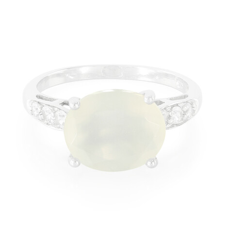 Weißer Mondstein-Silberring