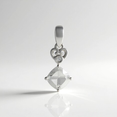 Ciondolo in argento con Topazio Bianco