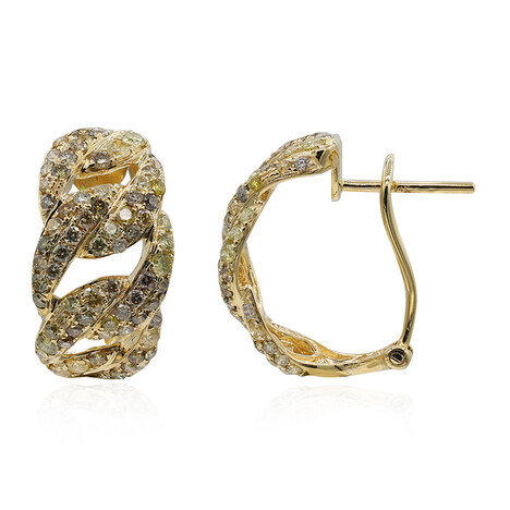 SI2 Fancy-Brillant-Goldohrringe (CIRARI)