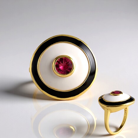 Anello in argento con Tormalina Rosa Brasiliana (M de Luca)