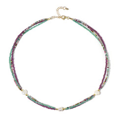 Collier en argent et Grenat magenta (Riya)