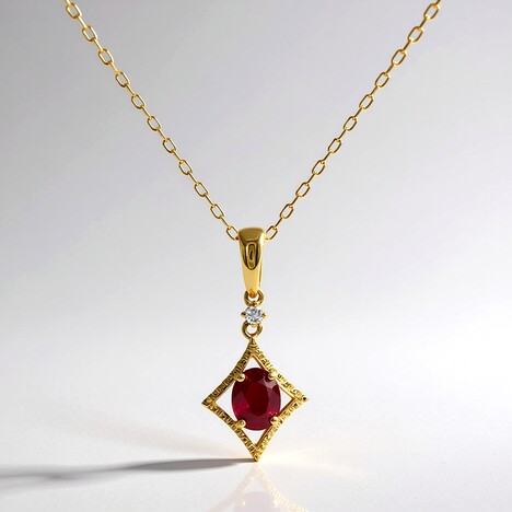 Collana in oro con Rubino Mozambico AAA