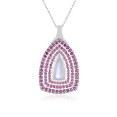 Collana in argento con Pietra di Luna Bianca (KM by Juwelo)