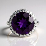 Anello in argento con Ametista Zambiana