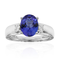 Platina ring met een AAA tanzaniet