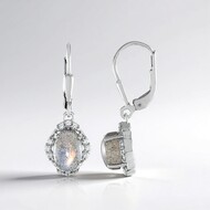 Orecchini in argento con Labradorite rosa Maniry
