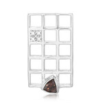 Roter Zirkon-Silberanhänger (MONOSONO COLLECTION)