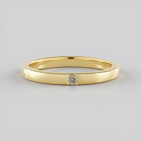 Anello in argento con Diamante Cioccolato I2