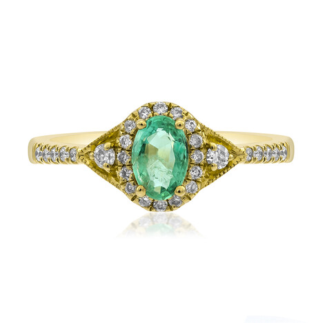 Gouden ring met een AAA Zambia smaragd (CIRARI)