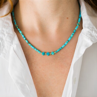 Turquoise Silver Necklace (Riya)